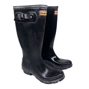 Hunter Black Tall Rain Boots